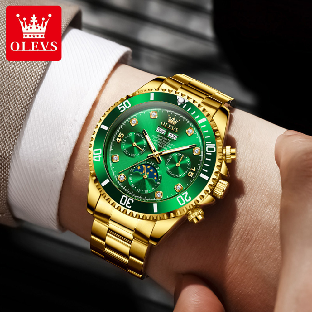 OLEVS 6729 Automatic Watch Man - đánh giá và giá Omega Watch Constellation